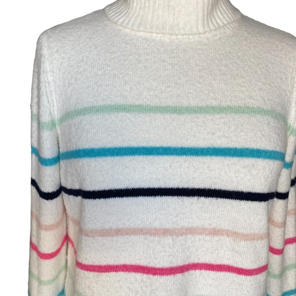 Gap Fuzzy Turtleneck Multi-Colored Stripes Ski Bu… - image 4